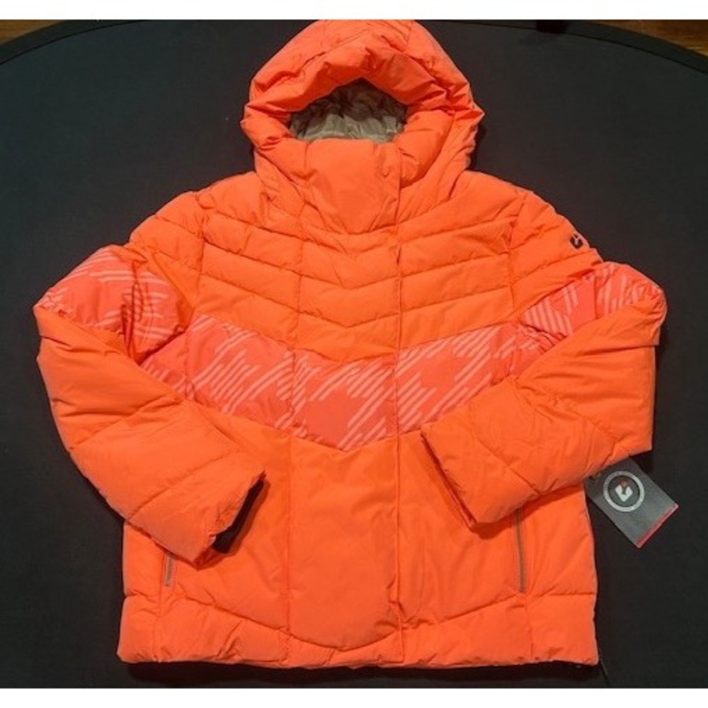 Killtec Women's Houndstooth Logo Insulated Puffer Ski Jacket‎ Coral NWT - Sz 10